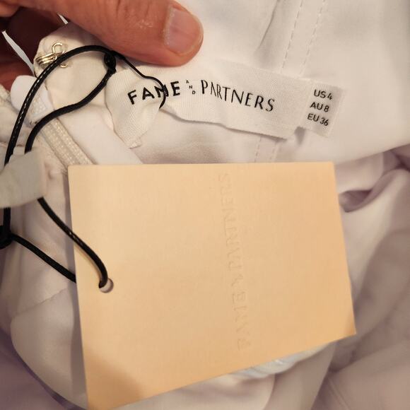 New Fame & Partners Venice Dress Sz 4 Women Tulle White Midi Balletcore Princess - Picture 9 of 11